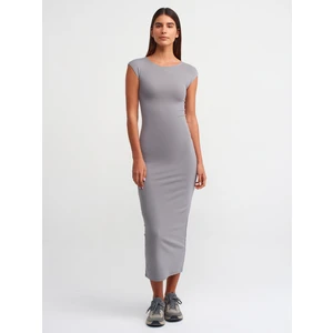 91097 Vücuda Oturan Elbise-Gri