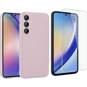 Samsung Galaxy A55 5g ile Uyumlu Kılıf Soft Yumuşak Telefon Kılıfı ve Temperli Cam Ekran Koruyucu