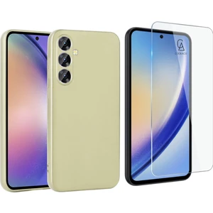 Samsung Galaxy A55 5g ile Uyumlu Kılıf Soft Yumuşak Telefon Kılıfı ve Temperli Cam Ekran Koruyucu