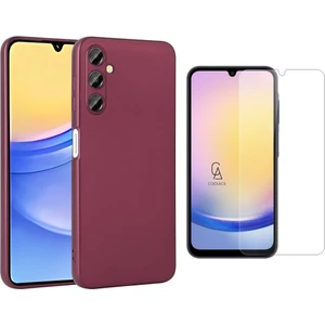 Samsung Galaxy A25 ile Uyumlu Kılıf Soft Yumuşak Telefon Kılıfı ve Temperli Cam Ekran Koruyucu