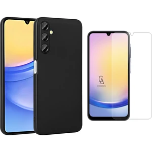 Samsung Galaxy A25 ile Uyumlu Kılıf Soft Yumuşak Telefon Kılıfı ve Temperli Cam Ekran Koruyucu