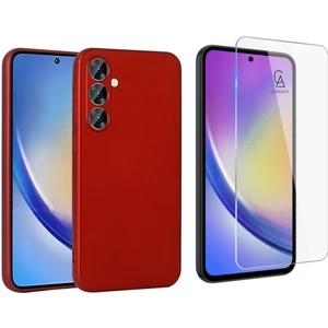 Samsung Galaxy A35 ile Uyumlu Kılıf Soft Yumuşak Telefon Kılıfı ve Temperli Cam Ekran Koruyucu