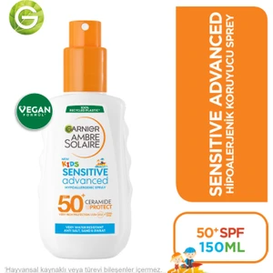 Garnier Ambre Solaire Sensitive Advanced Çocuk Hipoalerjenik Güneş Koruyucu Sprey SPF50+ 150ML