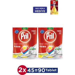 Hepsi Bir Arada Extra 90 Yıkama Bulaşık Makinesi Deterjanı Tableti (2 x 45'li Paket)