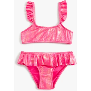Bikini Takımı Parlak Askılı Fırfırlı