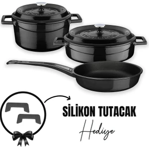 Döküm 3x Trendy Serisi 6 Parça Tencere & Tava Seti