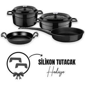 Döküm 4x Trendy Serisi 7 Parça Tencere & Tava Seti