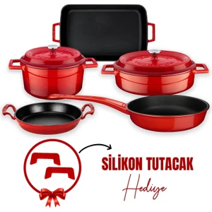 Döküm 5x Trendy Serisi 8 Parça Tencere & Tava Seti