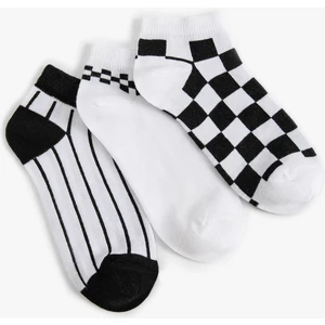 3'lü Desenli Patik Çorap Seti