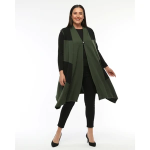 Büyük Beden Kadın Dökümlü Yüksek Kalite Örme Anne Asimetrik Yelek