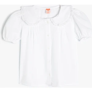 Bebe Yaka Gömlek Kısa Kollu Pamuklu