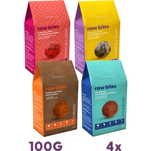 4'lü Glutensiz Vegan Yerfıstıklı Hurma Topları Raw Bites Mix Paket 100GR