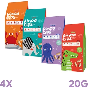 4 Paket 20G Sade Kinoa Cipsi For Kids Glutensiz Vegan Yağsız Cips Çocuklara Özel Ambalaj Karışık Ambalajlar