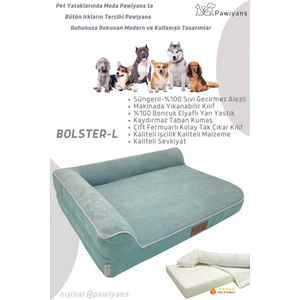 Bolster-L Üst Kalite Köpek Yatağı Süngerli Sıvı Geçirmez Alezli. %100 Elyaflı. 2 Fermuarlı