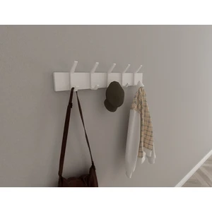3 Boyutlu Hepsi Modern Duvar Kanca Askılık - 5 Adet Beyaz Askılık - Beyaz Mdflam - Model 101