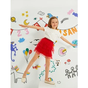 Tütü Etek Beli Lastikli Katlı Astarlı