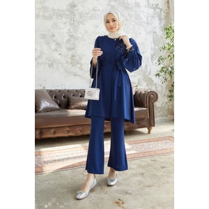 Rina Tunik Pantolon Takım - Indigo