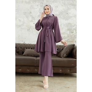 Rina Tunik Pantolon Takım - Leylak