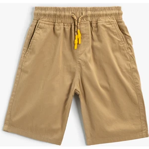 Basic Şort Beli Bağlamalı Cepli Pamuklu