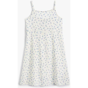 Askılı Elbise Çiçekli Viskon Kumaş