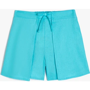 Keten Şort Etek Beli Lastikli