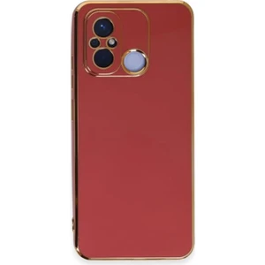 Xiaomi Redmi 12C Uyumlu Golden Luxury Arka Koruma Kılıf - Kırmızı