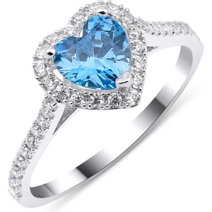 Fiyonk Kuyumculuk 14 Ayar Altın Aquamarine Taş Detaylı Aşktaş Yüzük