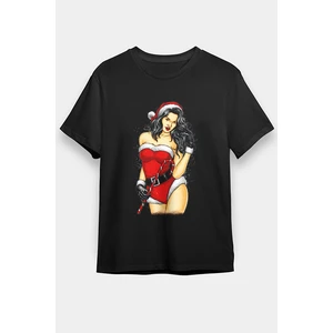 Yılbaşı Yeni Yıl Noel Anne Siyah Unisex Tişört T-Shirt
