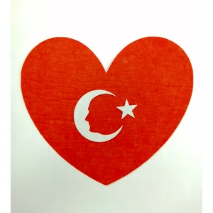 Keçeli Dünyam Keçe Figür, Ay Yıldız ve Kalp 25 cm