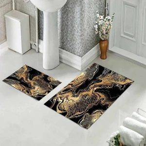Banyo Halısı Ikili Klozet Takımı Kaymaz Tabanlı (60 cm x 100 cm + 40 cm x 60 Cm)
