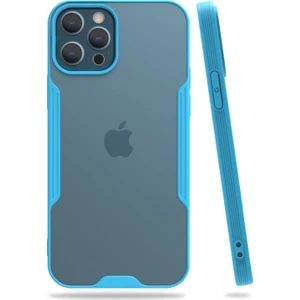 Apple iPhone 12 Pro Max Uyumlu Platin Seri Arka Koruma Kılıf - Mavi