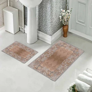 Banyo Halısı Ikili Klozet Takımı Kaymaz Tabanlı (60 cm x 100 cm + 40 cm x 60 Cm)