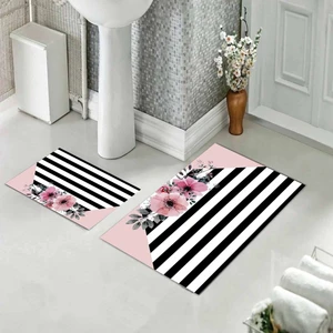 Banyo Halısı Ikili Klozet Takımı Kaymaz Tabanlı (60 cm x 100 cm + 40 cm x 60 Cm)