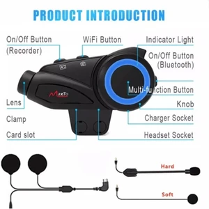 M3S Serisi 2k Hd 1440P Kameralı Intercom Motosiklet Intercomu