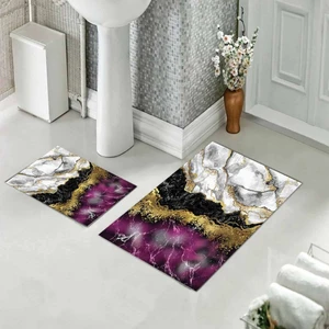 Banyo Halısı Ikili Klozet Takımı Kaymaz Tabanlı (60 cm x 100 cm + 40 cm x 60 Cm)