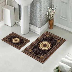 Banyo Halısı Ikili Klozet Takımı Kaymaz Tabanlı (60 cm x 100 cm + 40 cm x 60 Cm)