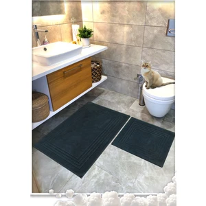 Cotton Crafty %100 Pamuk Dokuma Banyo Paspas Seti, Banyo Halısı Vera 60X100 - 60X50