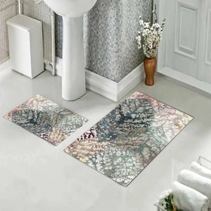 Banyo Halısı Ikili Klozet Takımı Kaymaz Tabanlı (60 cm x 100 cm + 40 cm x 60 Cm)
