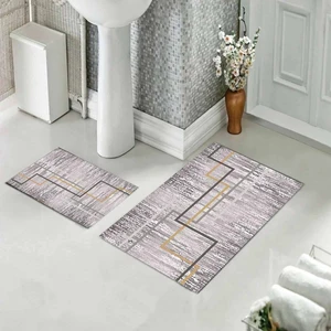 Banyo Halısı Ikili Klozet Takımı Kaymaz Tabanlı (60 cm x 100 cm + 40 cm x 60 Cm)