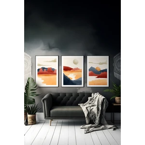 3 Parça Çerçeve Görünümlü Mdf Tablo Seti