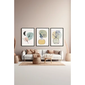 3 Parça Çerçeve Görünümlü Mdf Tablo Seti