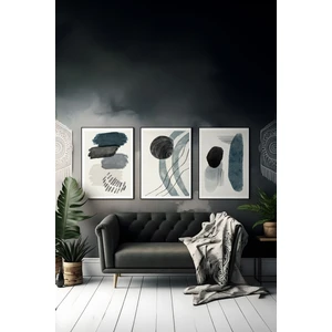 3 Parça Çerçeve Görünümlü Mdf Tablo Seti