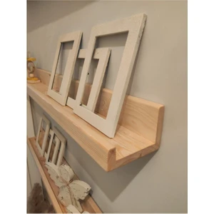 Kahverengi Ahşap Çerçeve Rafı Ahşap Duvar Rafı Dekoratif Raf Doğal 120CM Modern Ahşap 120 cm Modern