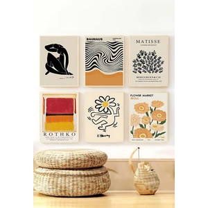 6 Parça Çerçeve Görünümlü Mdf Tablo Seti