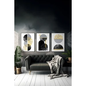 3 Parça Çerçeve Görünümlü Mdf Tablo Seti