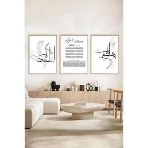 3 Parça Çerçeve Görünümlü Mdf Tablo Seti