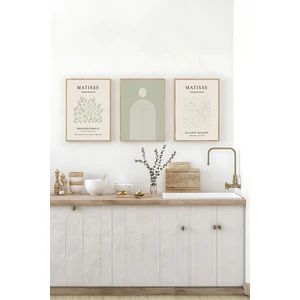 3 Parça Çerçeve Görünümlü Mdf Tablo Seti