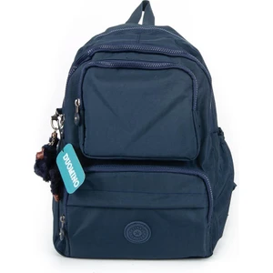 Krinkıl Kumaş Suya Dayanıklı Büyük Boy Lacivert Klinkır Sırt Çantası/laptop Okul Çanta