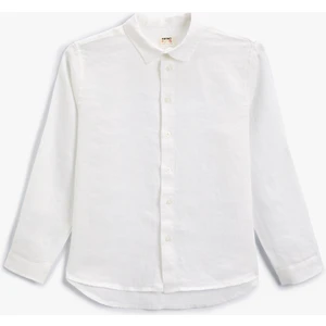 Basic Keten Gömlek Uzun Kollu