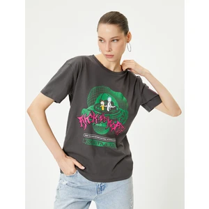 Rick And Morty Tişört Lisanslı Kısa Kollu Bisiklet Yaka Rahat Kalıp
